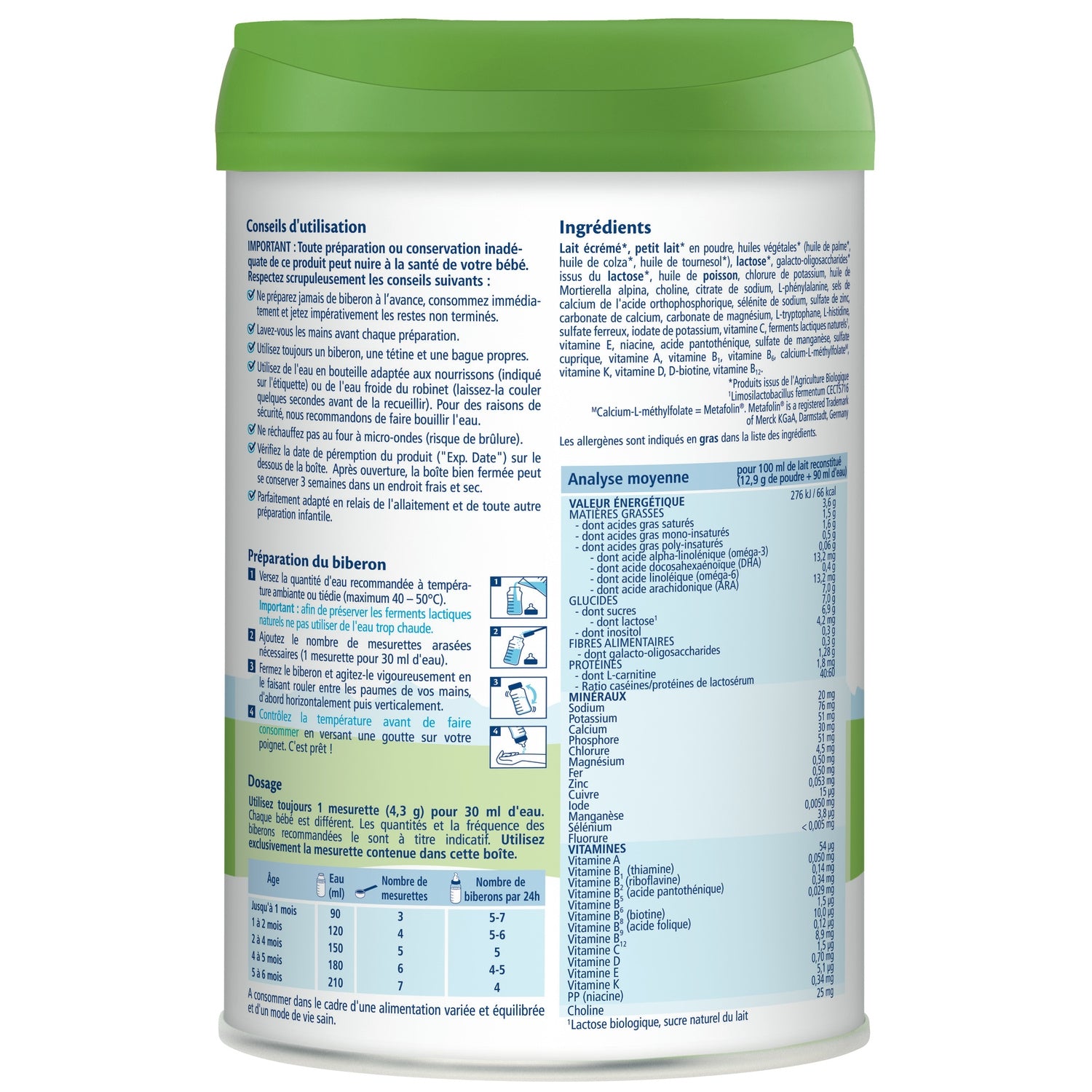 Lait bébé en poudre 1er âge Dès La Naissance Combiotic HIPP BIOLOGIQUE 