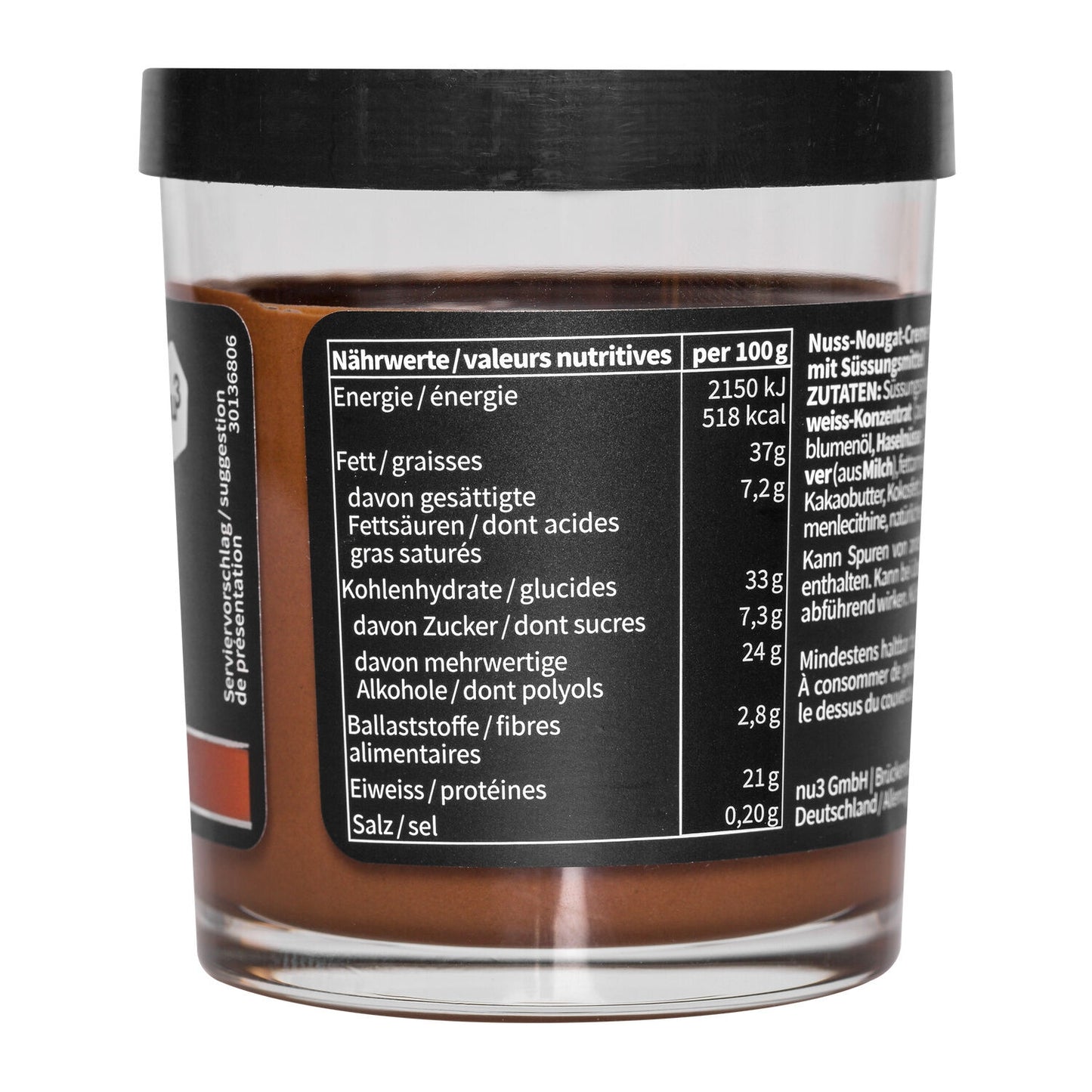 Pâte à Tartiner Protéinée au Cacao & Noisettes NU3