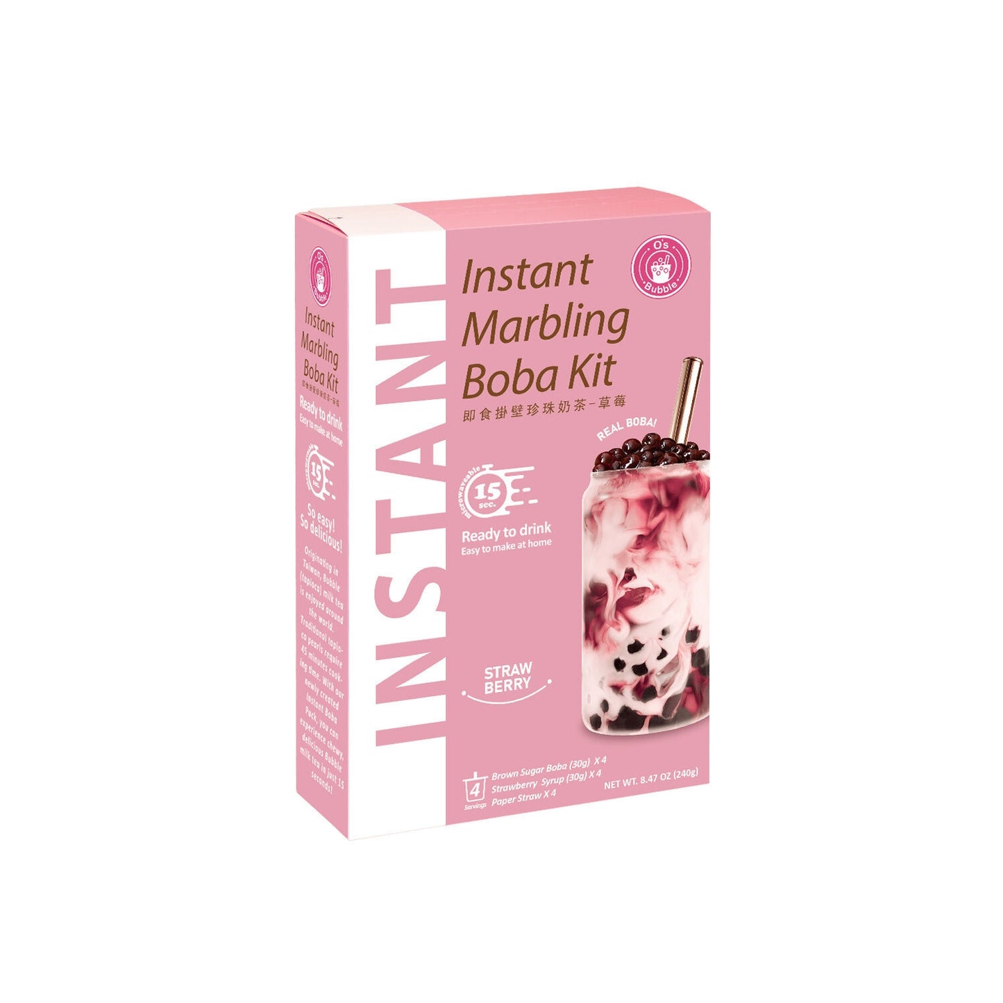 O'S BUBBLE Strawberry Boba Marbeling Kit