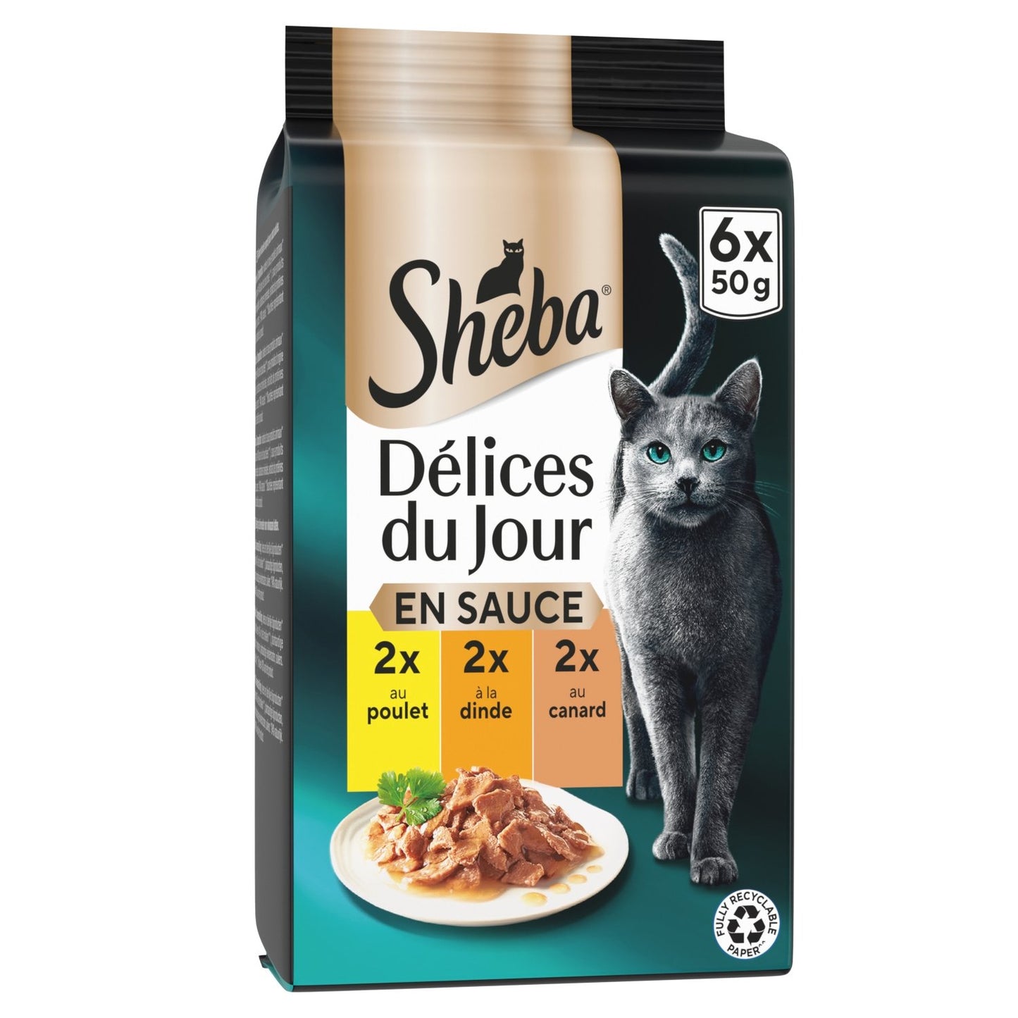 Pâtée pour Chat Délices du Jour A la Dinde et Poulet en Sauce SHEBA