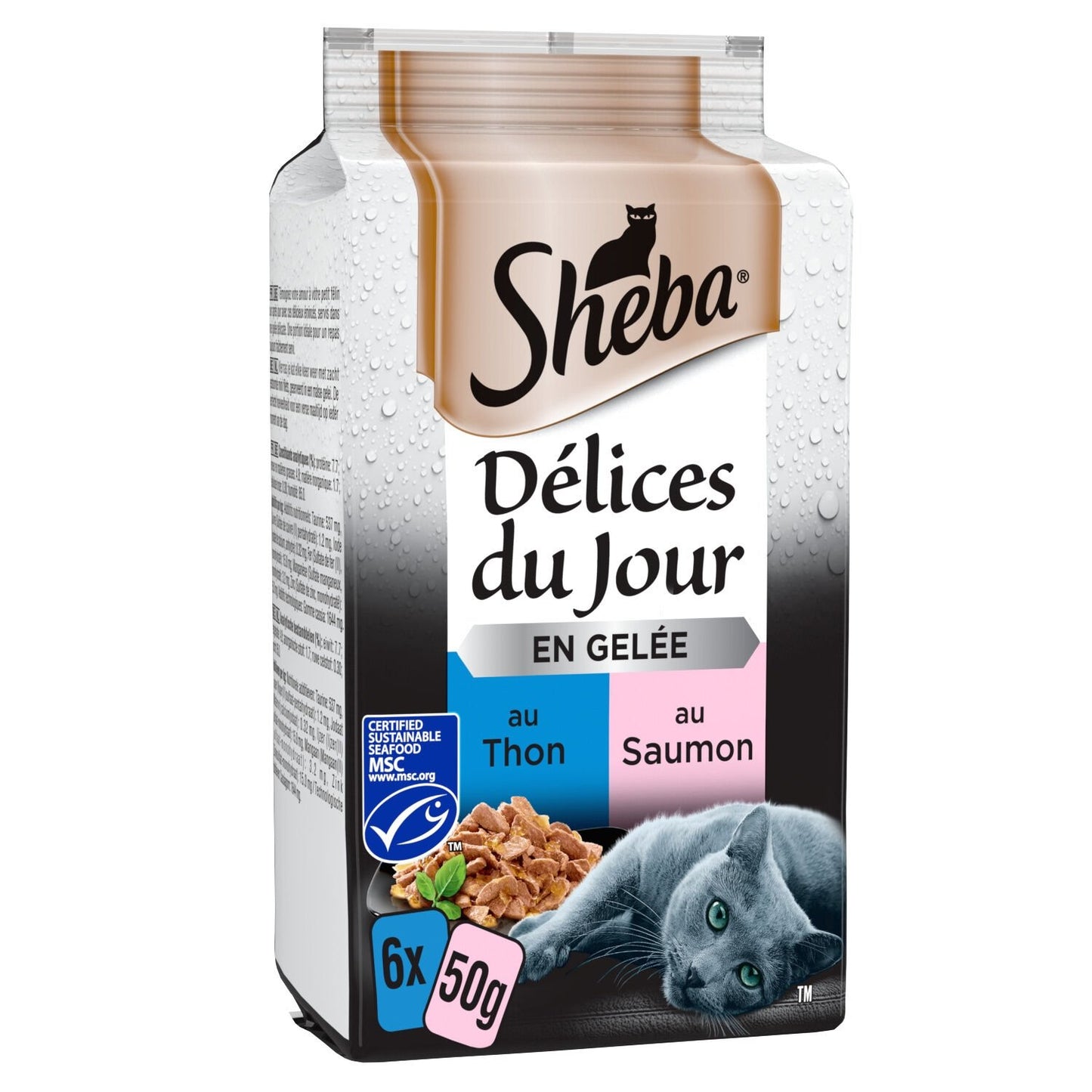Pâtée pour Chat Adulte Délices du Jour en Gelée Thon Saumon SHEBA
