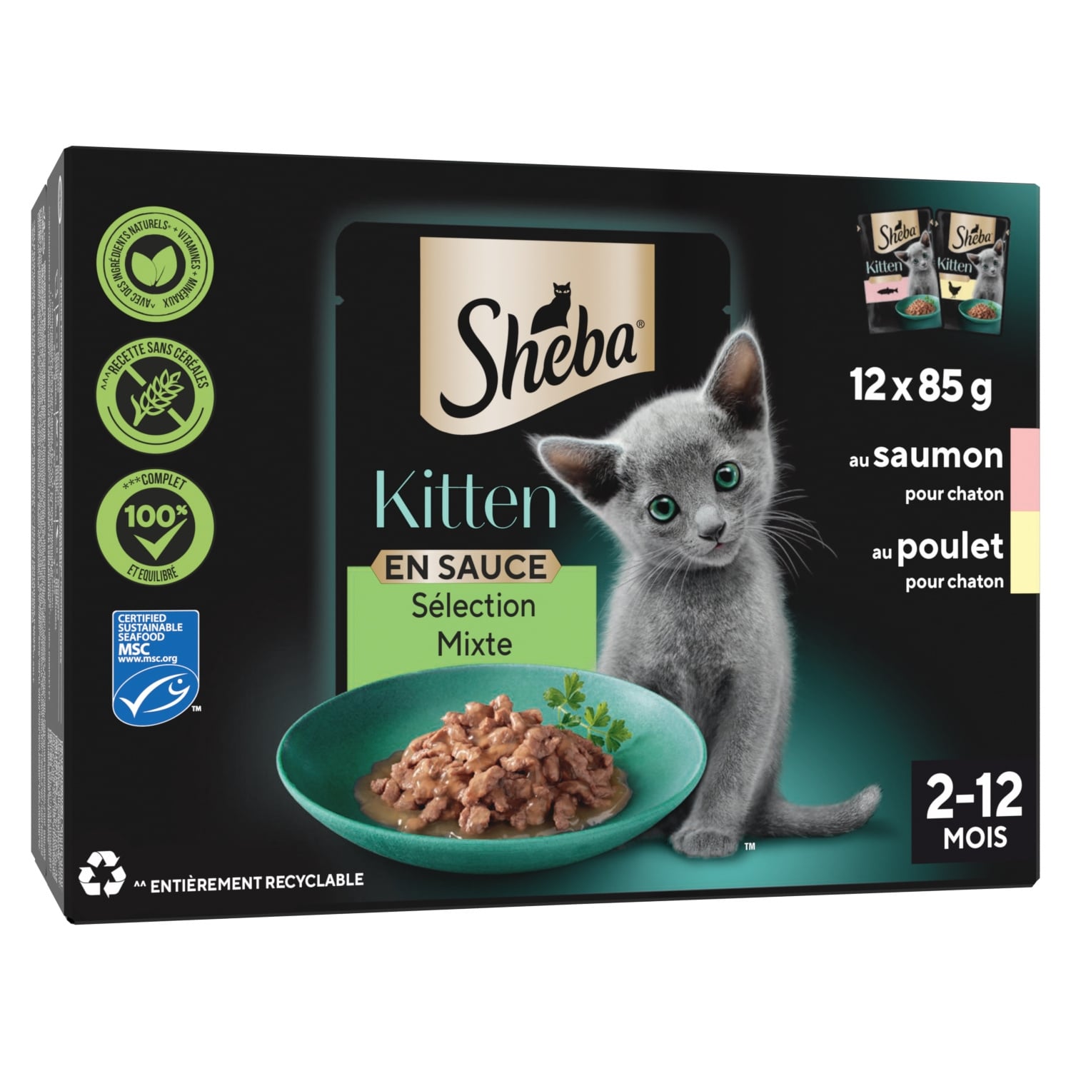 Pâtée Pour Chat Junior En Sauce Saumon Poulet SHEBA 