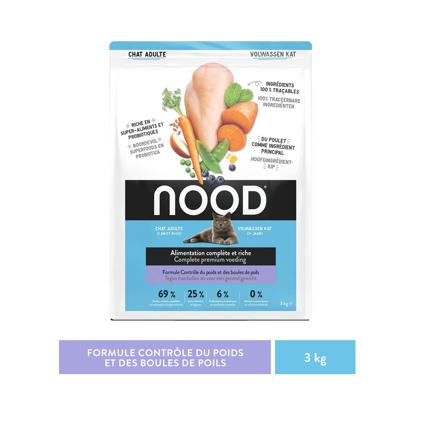 Croquettes pour Chat Adulte au Poulet & aux Légumes NOOD