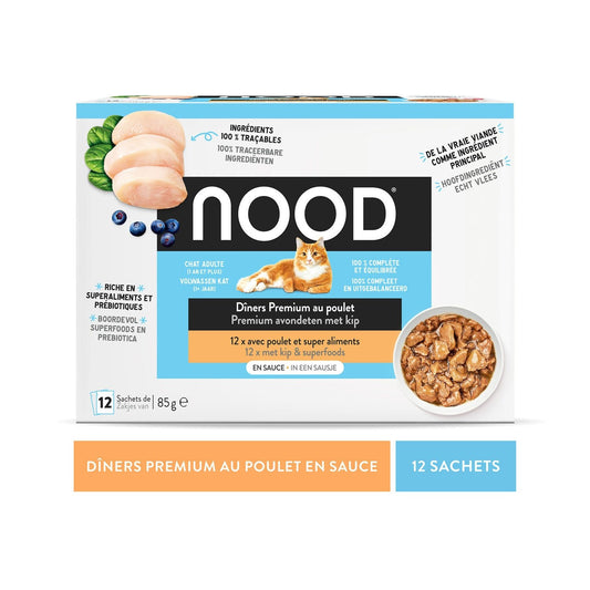 Pâtée pour Chat Adulte en Sauce au Poulet & Super Aliments NOOD