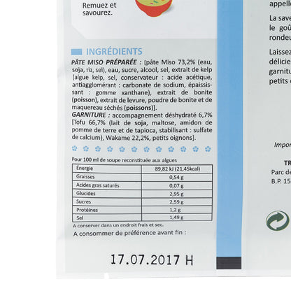 Soupe Miso Instantanée au Tofu et aux Algues Wakame HIKARI MISO