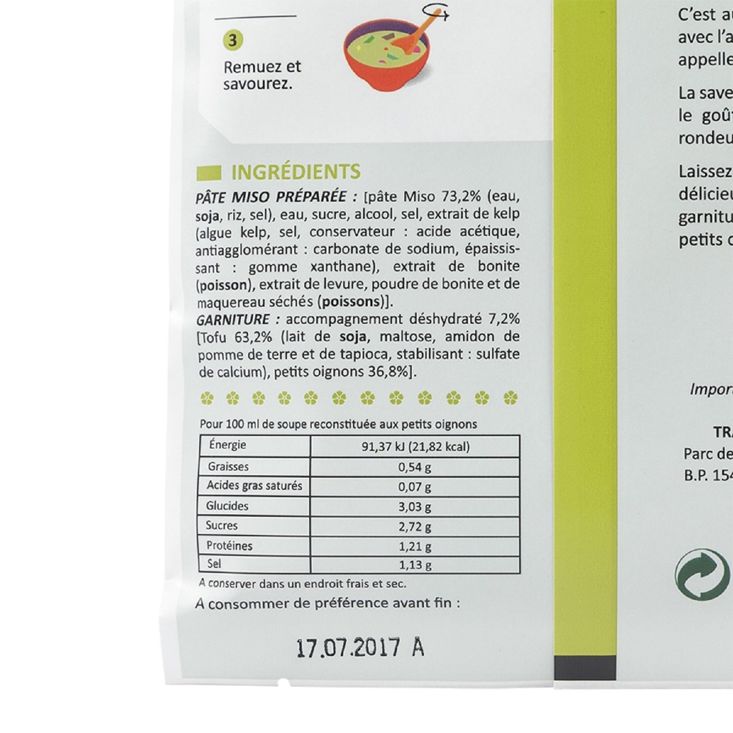 Soupe Miso Instantanée au Tofu et aux Oignons HIKARI MISO