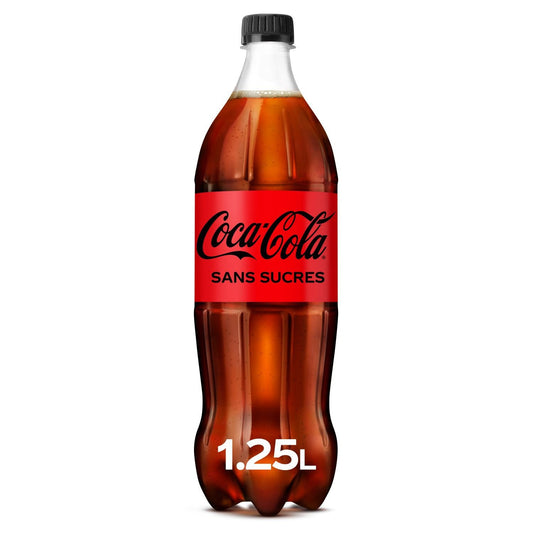 Soda au Cola Zéro Sucres COCA-COLA la bouteille d'1,25L