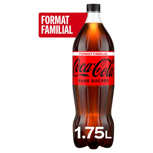 Soda au Cola Zéro Sucres COCA-COLA la bouteille d'1,75L