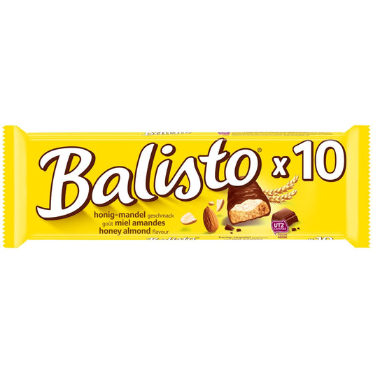 Barres Chocolatées Lait Miel Amandes BALISTO les 10 barres de 18,5g