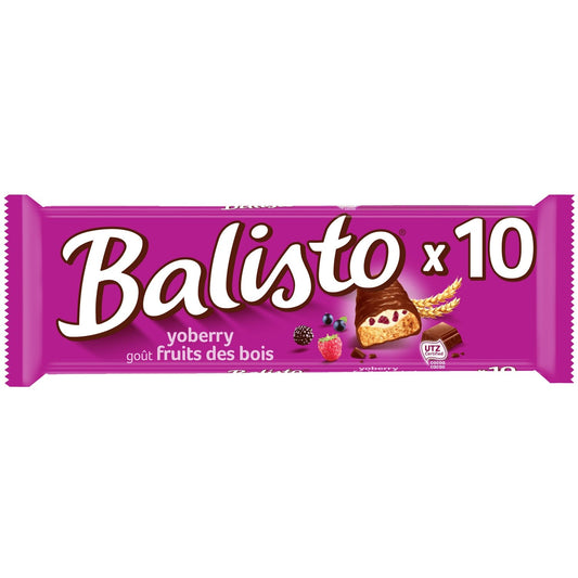 Barres Chocolatées Lait Fruits des Bois BALISTO les 10 barres de 18,5g