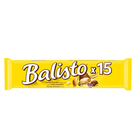 Barres Chocolatées Lait Miel Amandes BALISTO les 15 barres de 18,5g