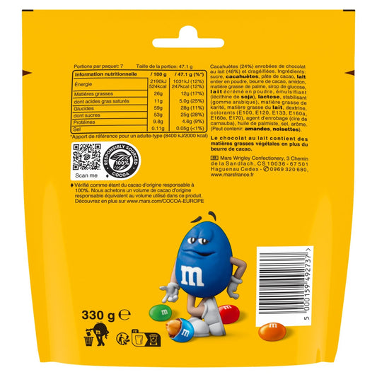 Bonbons Chocolats Lait Cacahuète M&MS