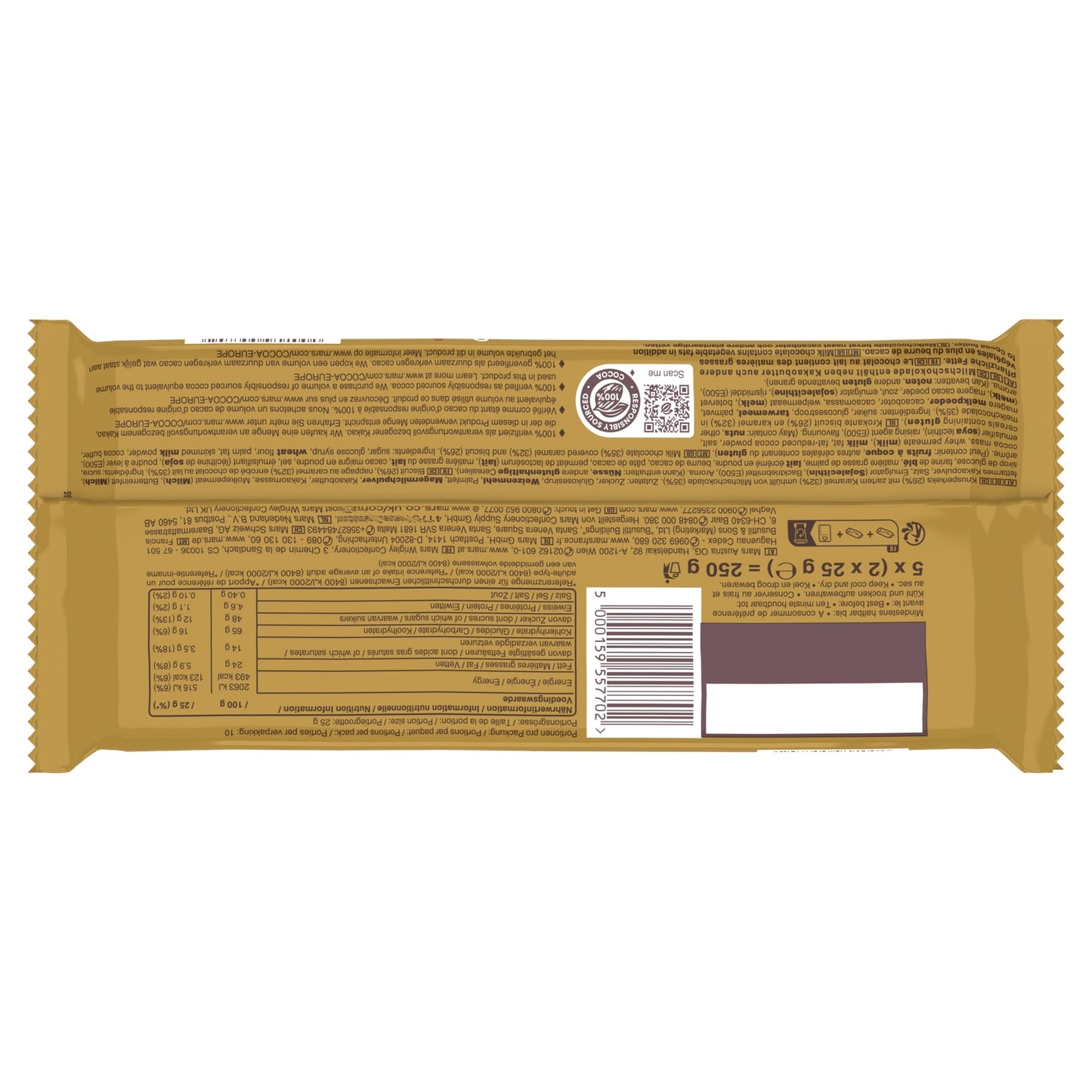 Barres Chocolatées Caramel TWIX 
