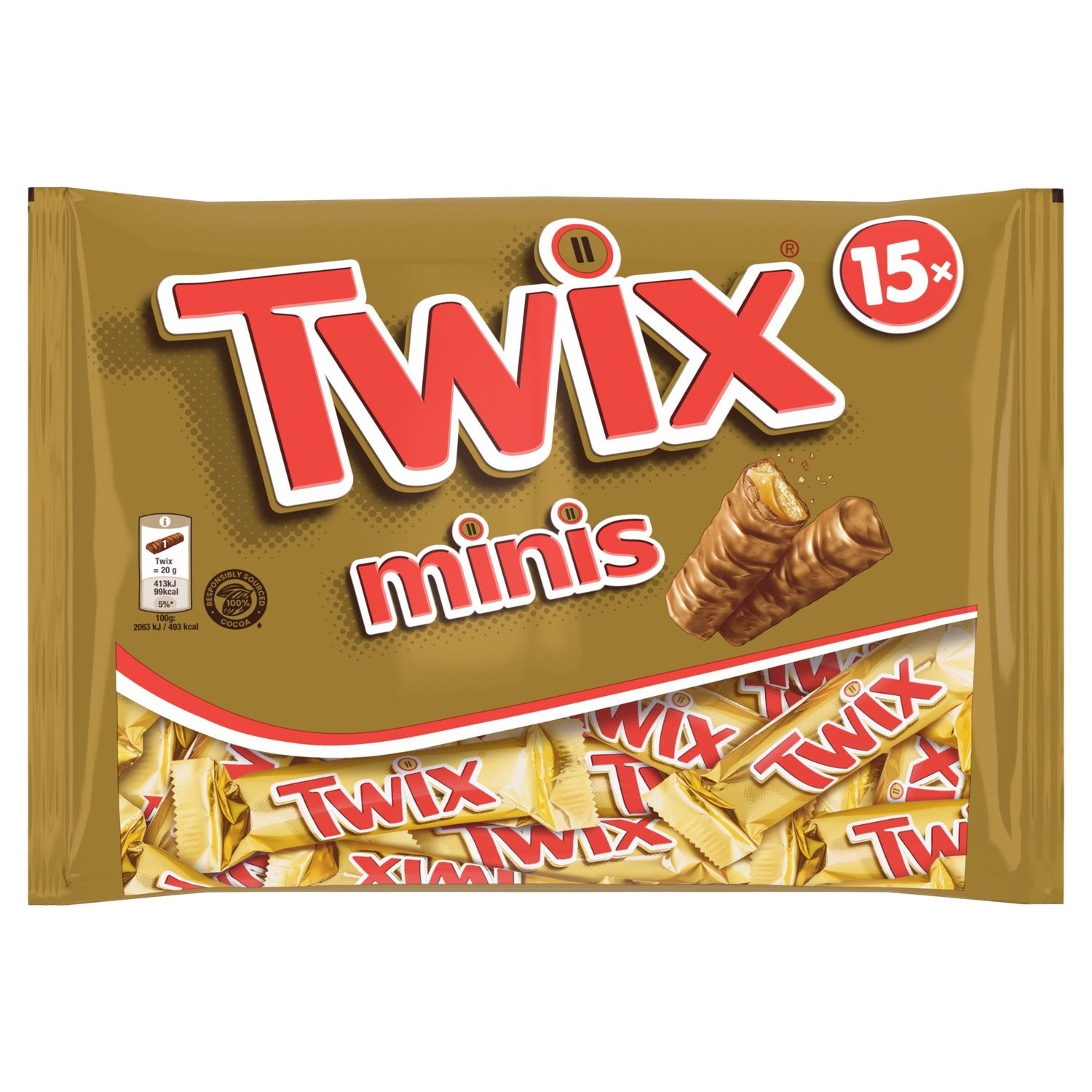 Mini Barres Chocolatées Caramel TWIX le sachet de 15 minis barres