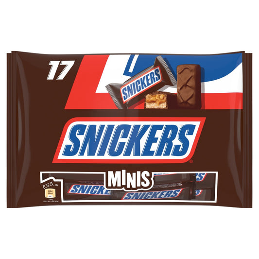 Mini Barres Chocolatées Lait Cacahuètes Caramel SNICKERS le sachet de 17 minis barres