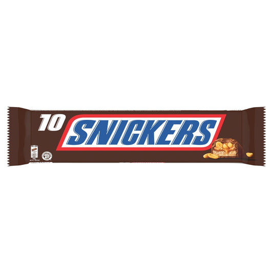 Barres Chocolatées Lait Caramel Cacahuètes SNICKERS les 10 barres de 50g