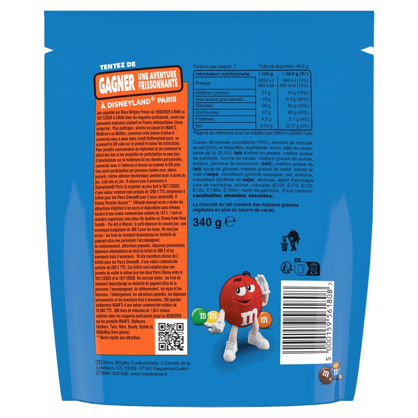 Bonbons Chocolats Lait Riz Soufflé M&MS