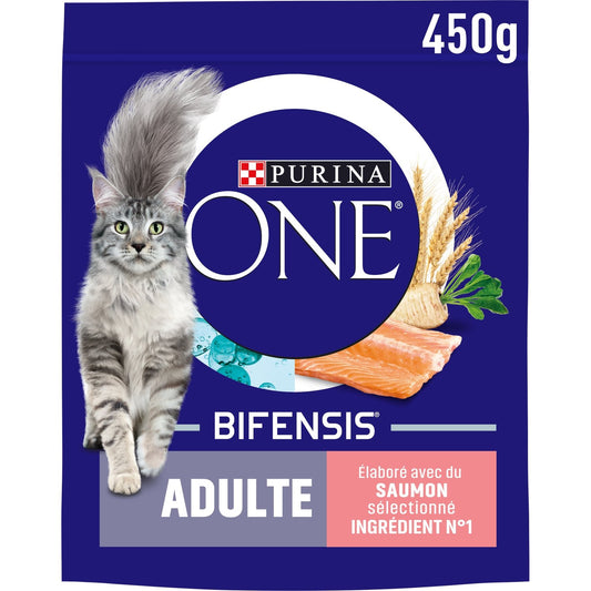 Croquettes pour Chat Adulte Saumon Bifensis PURINA ONE Le sac de 450g
