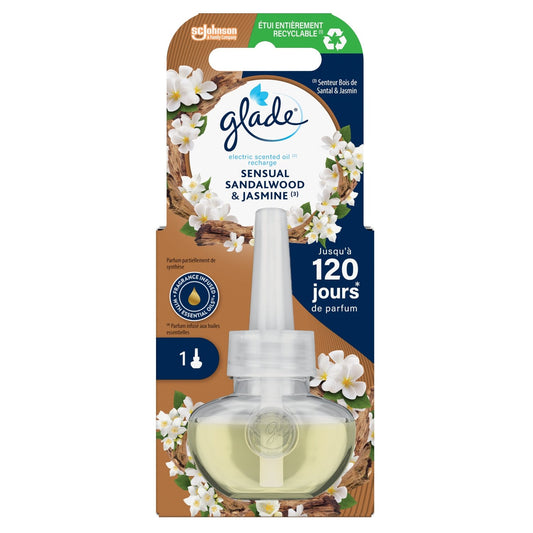 Electric Scented Oil Glade Sandalwood &amp; Jasmine Air Freshener Refill with Essential Oils