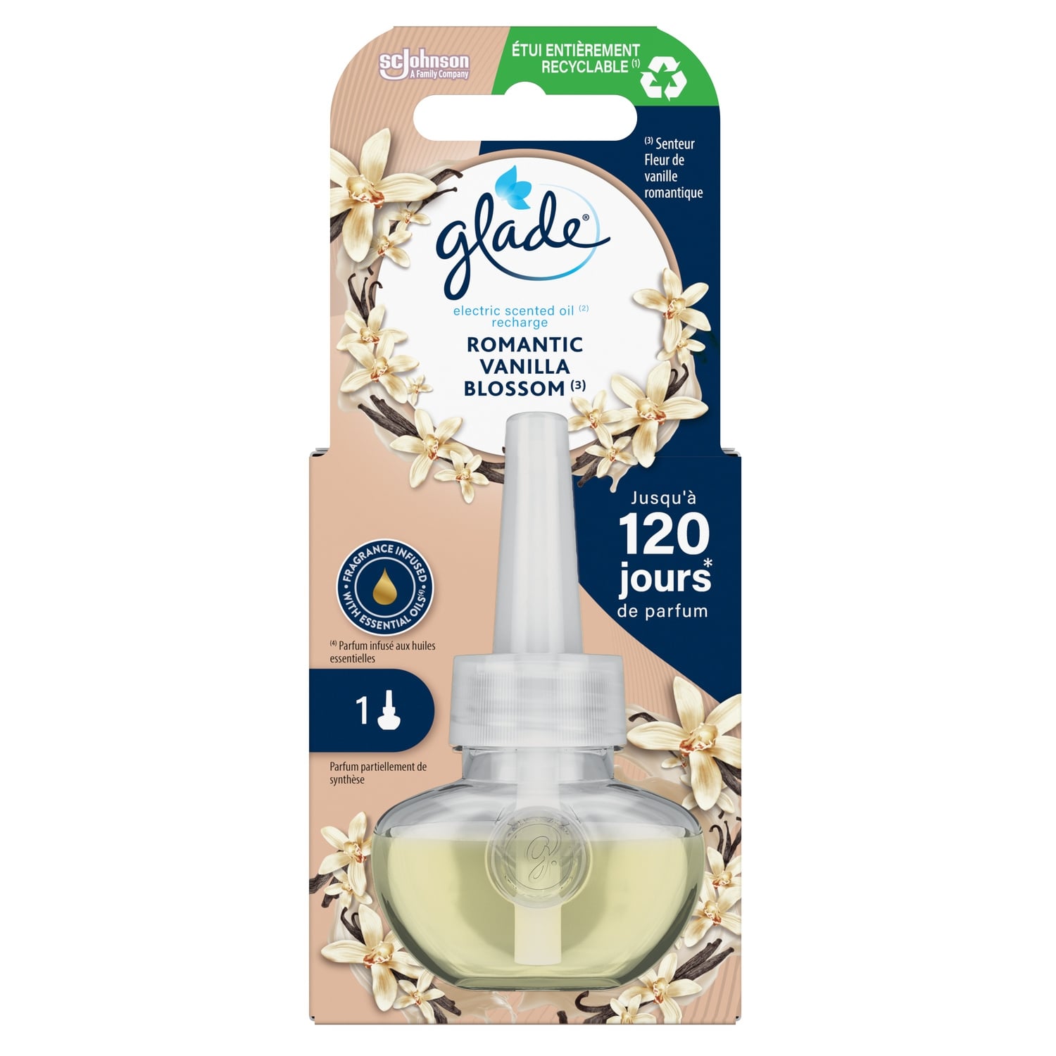 Désodorisant Recharge Fleur de vanille romantique Electric Scented Oil GLADE 