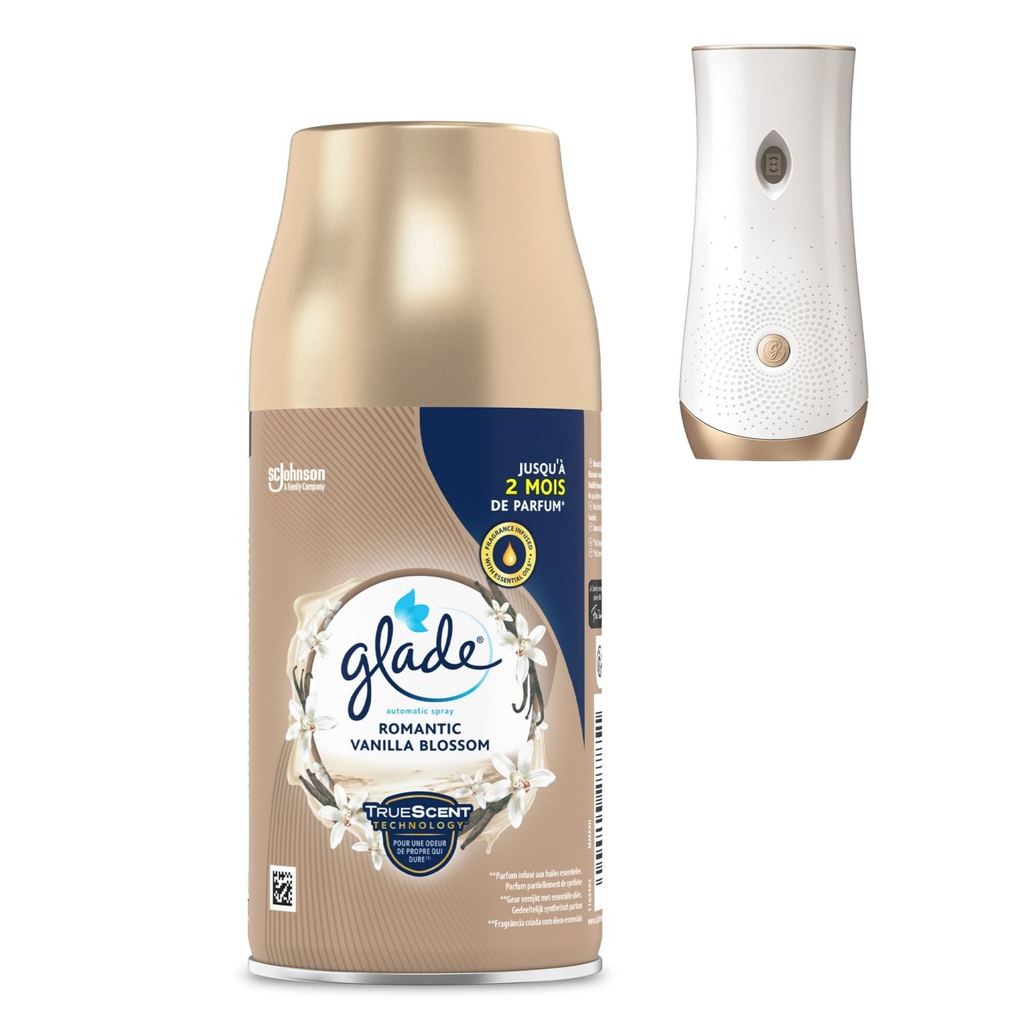Désodorisant Recharge Vanille Romantique et Huiles essentielles GLADE 