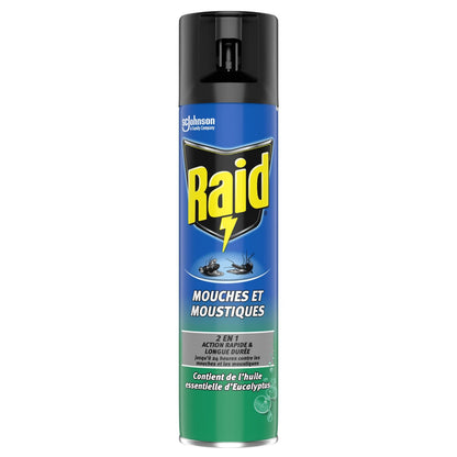 RAID 2-in-1 Anti-Insect Flies and Mosquitoes Fast and Long-Lasting Action with Eucalyptus Essential Oils