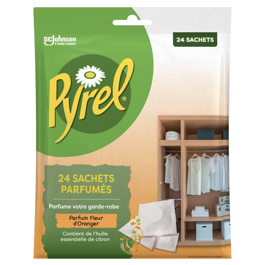Anti-Mites Sachets Parfumés Fleur d'Oranger PYREL les 24 sachets