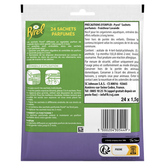 Anti-Mites Sachets Parfumés Fraîcheur Lavande PYREL