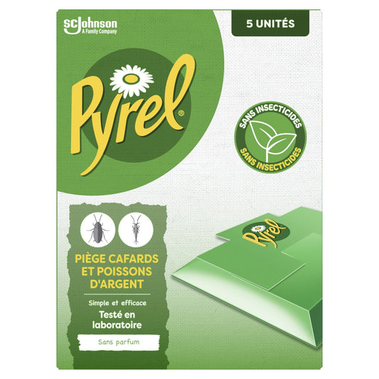 Anti-Cafards Piège et Poissons d'Argent Sans Insecticide Ni Parfum PYREL les 5 pièges