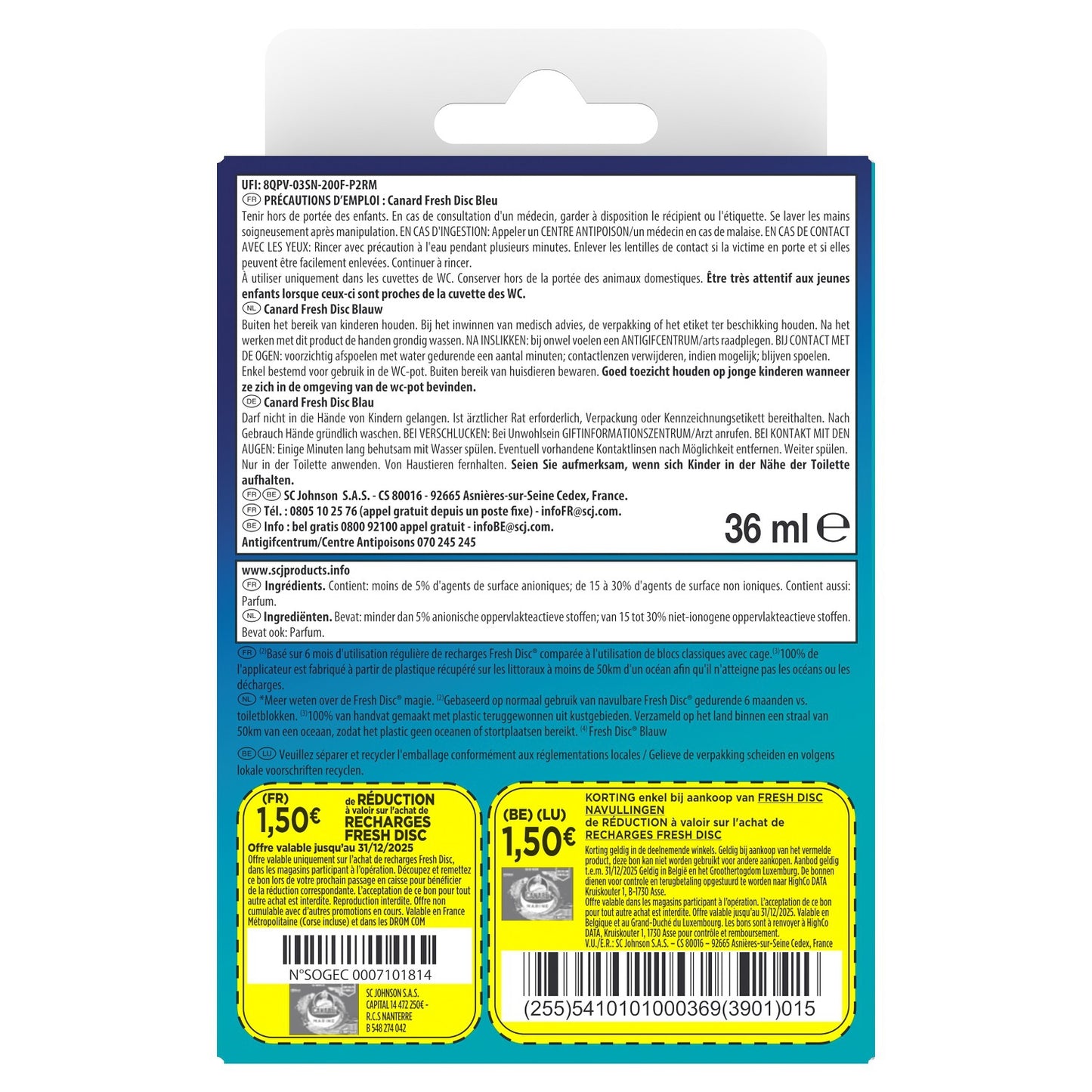 Bloc WC Fresh Disc Eau Bleue CANARD WC 