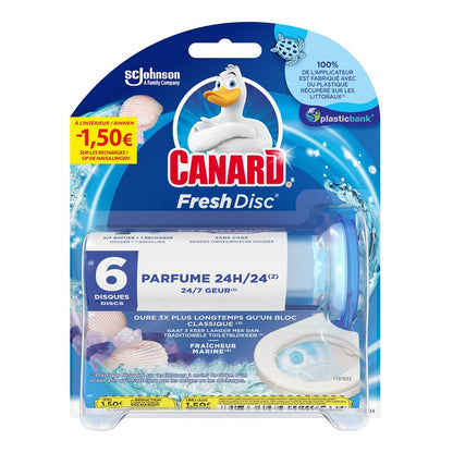 Bloc Wc Fraîcheur Marine Prévient le Dépôt de Tartre Fresh Disc CANARD WC