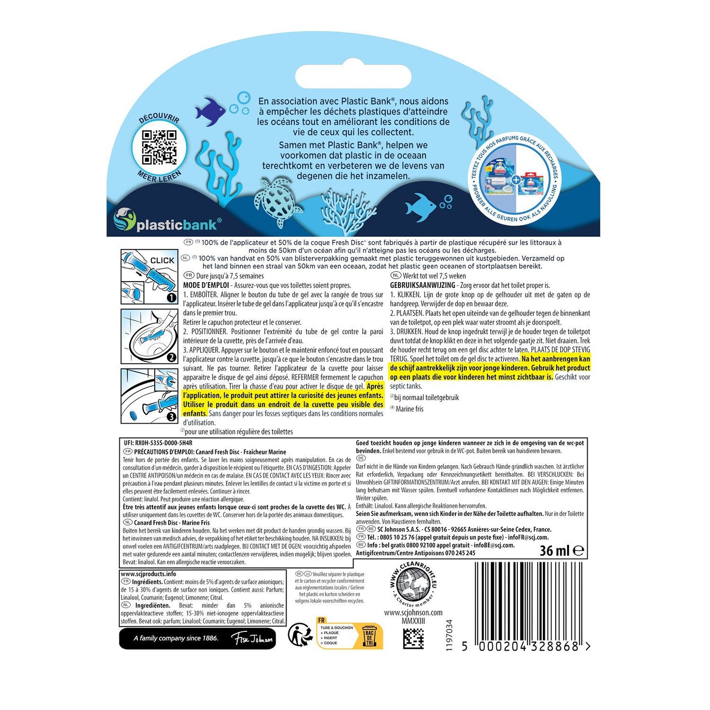 Marine Freshness Toilet Block Prevents Limescale Deposits Fresh Disc WC CANARD