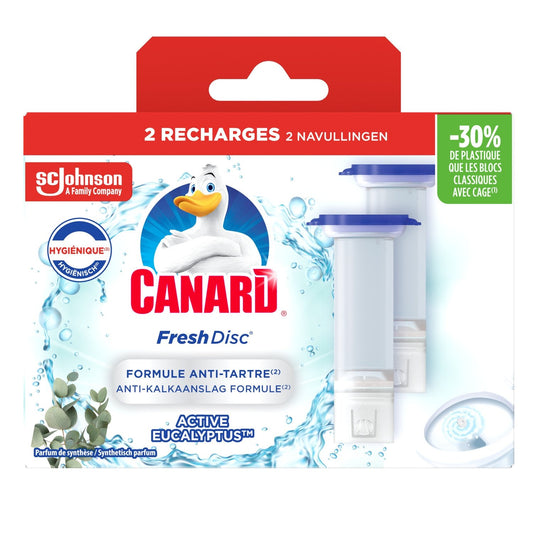 Gel Wc Fresh Disc Eucalyptus CANARD WC lot de 2 recharges de 6 disques