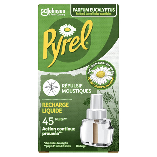Anti-Moustiques Répulsif Recharge Liquide Parfum Eucalyptus Action Continue PYREL la recharge