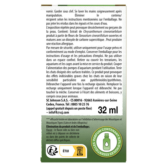Anti-Moustiques Répulsif Recharge Liquide Agrumes Boisés Protection Continue PYREL