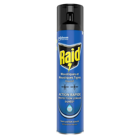 Insecticide Spray Répulsif Moustiques Sans Parfum Ajouté RAID le flacon de 300mL