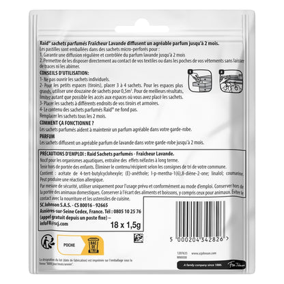 RAID Moth Repellent Lavender Freshness Scented Sachets