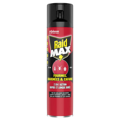 2-in-1-Insektizidspray gegen Ameisen, Spinnen und Kakerlaken Fast Action Max RAID