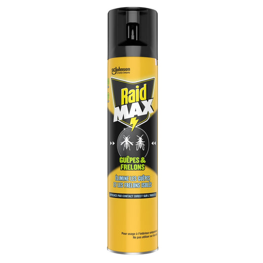 Anti-Guêpes Aérosol Action Foudroyante et Frelons Max RAID le flacon de 300mL