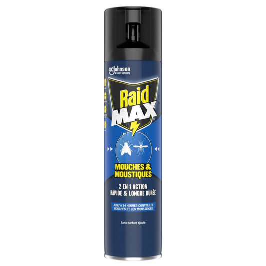 Insecticide Spray Max Mouches et Moustiques RAID le flacon 400mL