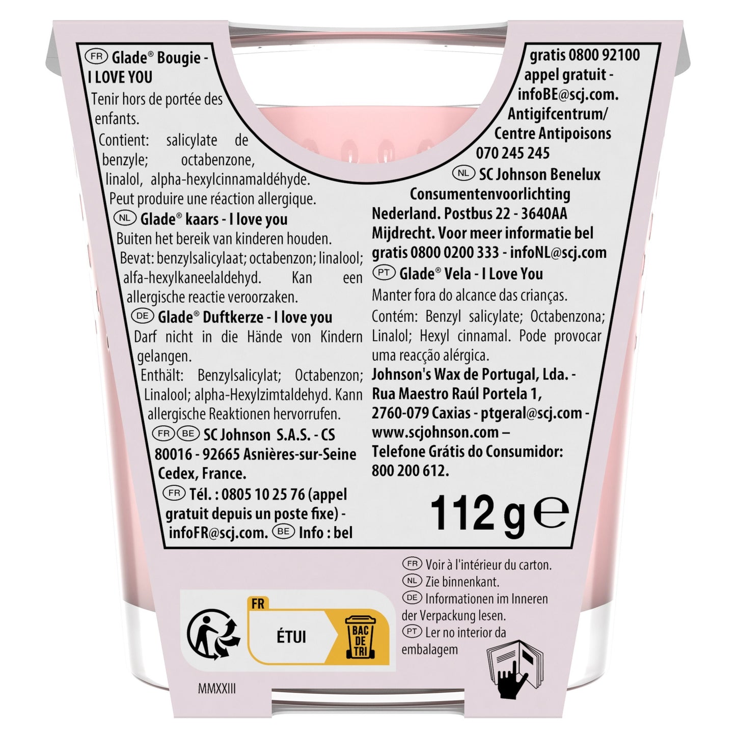 Bougie Parfumée I Love You GLADE 