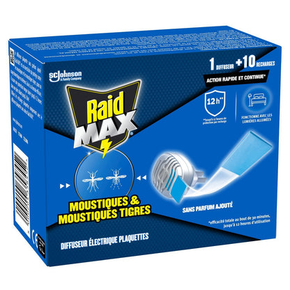 Anti-Mosquito Electric Diffuser Mosquito and Tiger Mosquito Tablets No Added Fragrance RAID