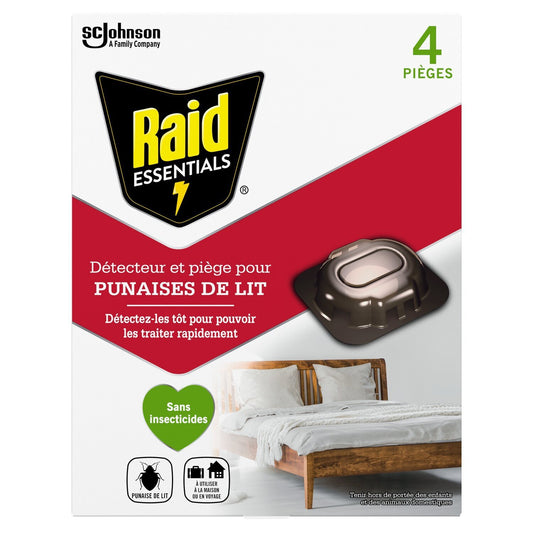 Piège Insectes Détecteur et Piège Punaises de Lit Sans Insecticide RAID le lot de 4 pièges