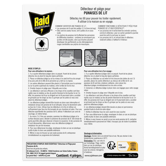 RAID Insect Trap Detector and Bed Bug Trap Without Insecticide