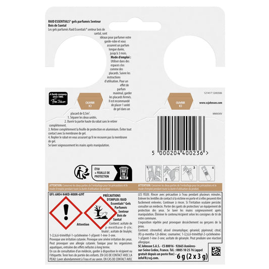 Anti-Mite Gel Sandalwood Scent RAID