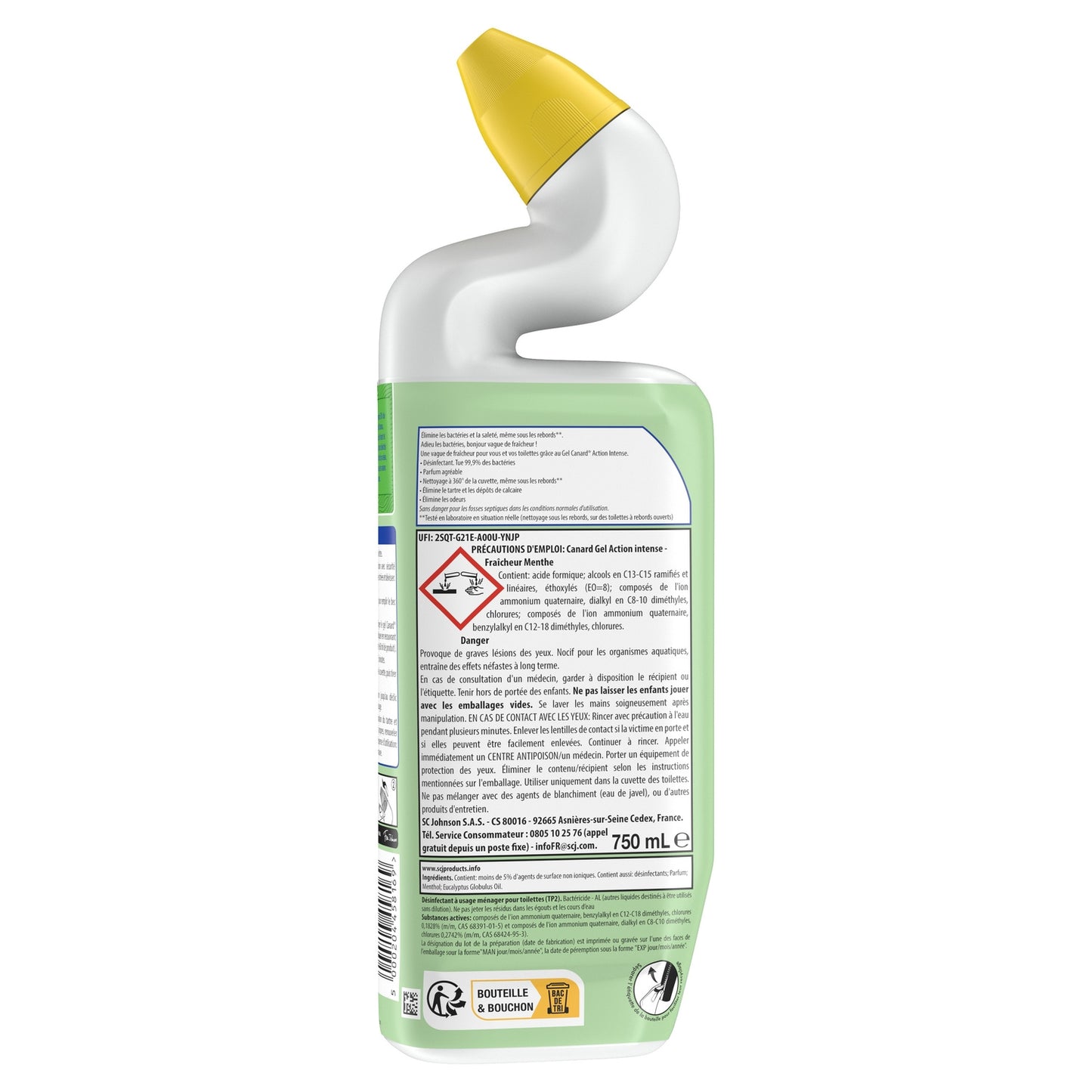 Gel Liquide Nettoyant WC Fraîcheur Menthe CANARD WC 