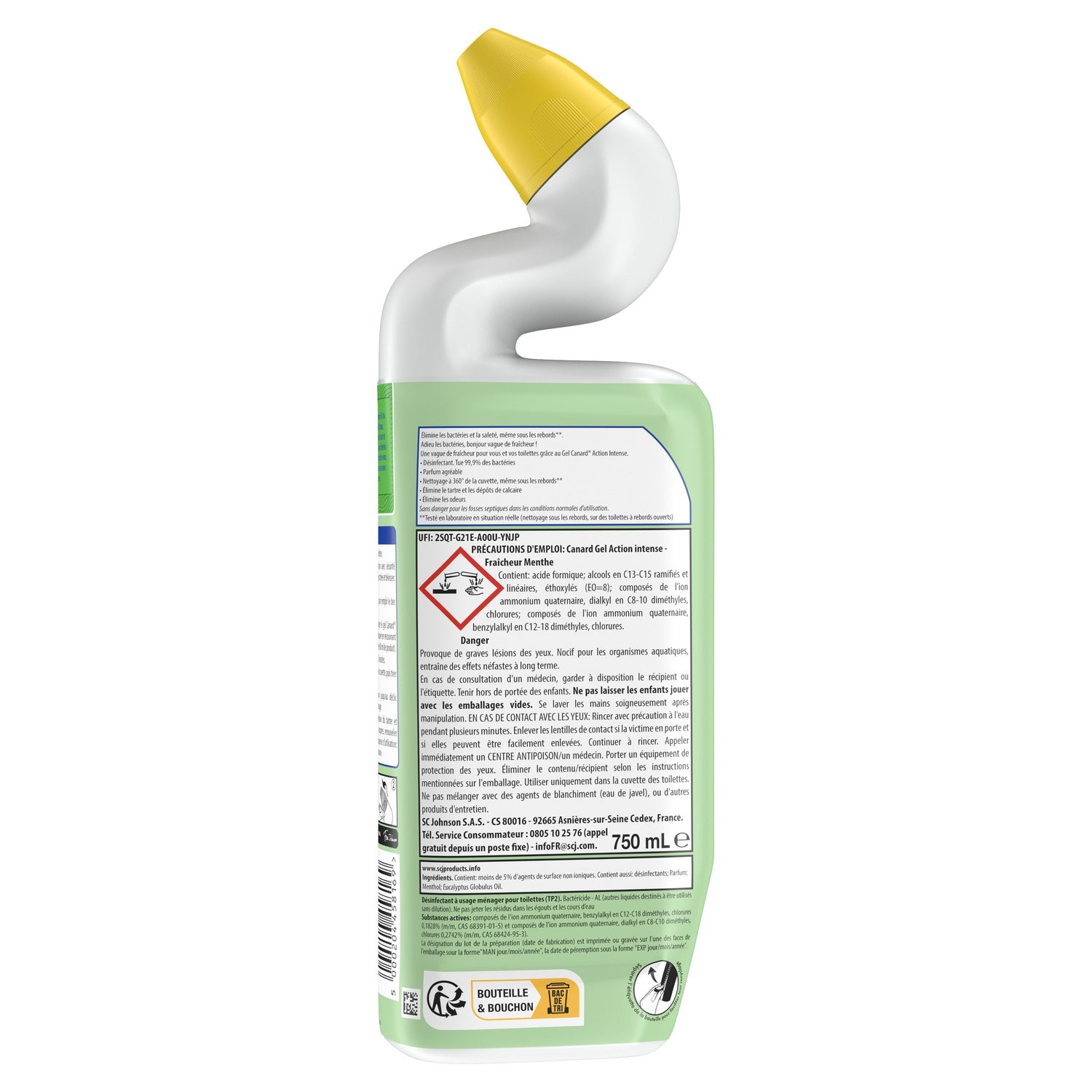 Gel Liquide Nettoyant WC Fraîcheur Menthe CANARD WC 