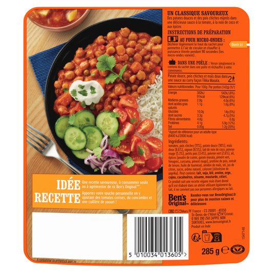 BEN'S ORIGINAL 100% Plant-Based Tikka Masala Ready Meal
