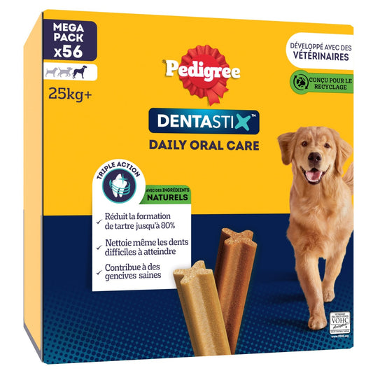 Bâtonnet à Mâcher pour Chien Grand +25kg Hygiène Bucco Dentaire PEDIGREE la boîte de 56 sticks