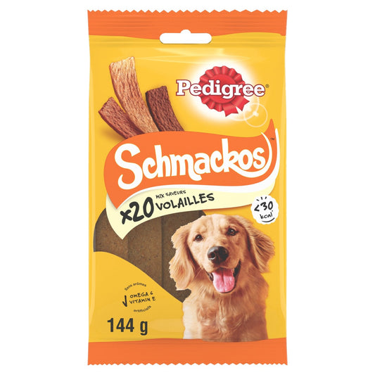 Friandises pour Chien Adulte Volaille Schmachos PEDIGREE Le sachet de 20 pièces